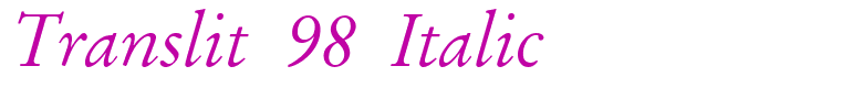 Translit 98 Italic